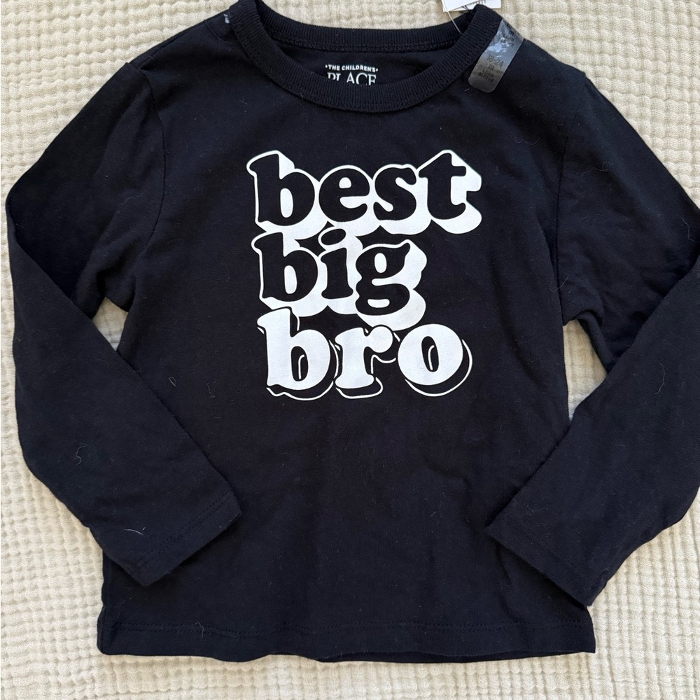 18-24 months black 'Best Big Bro' long sleeve tee